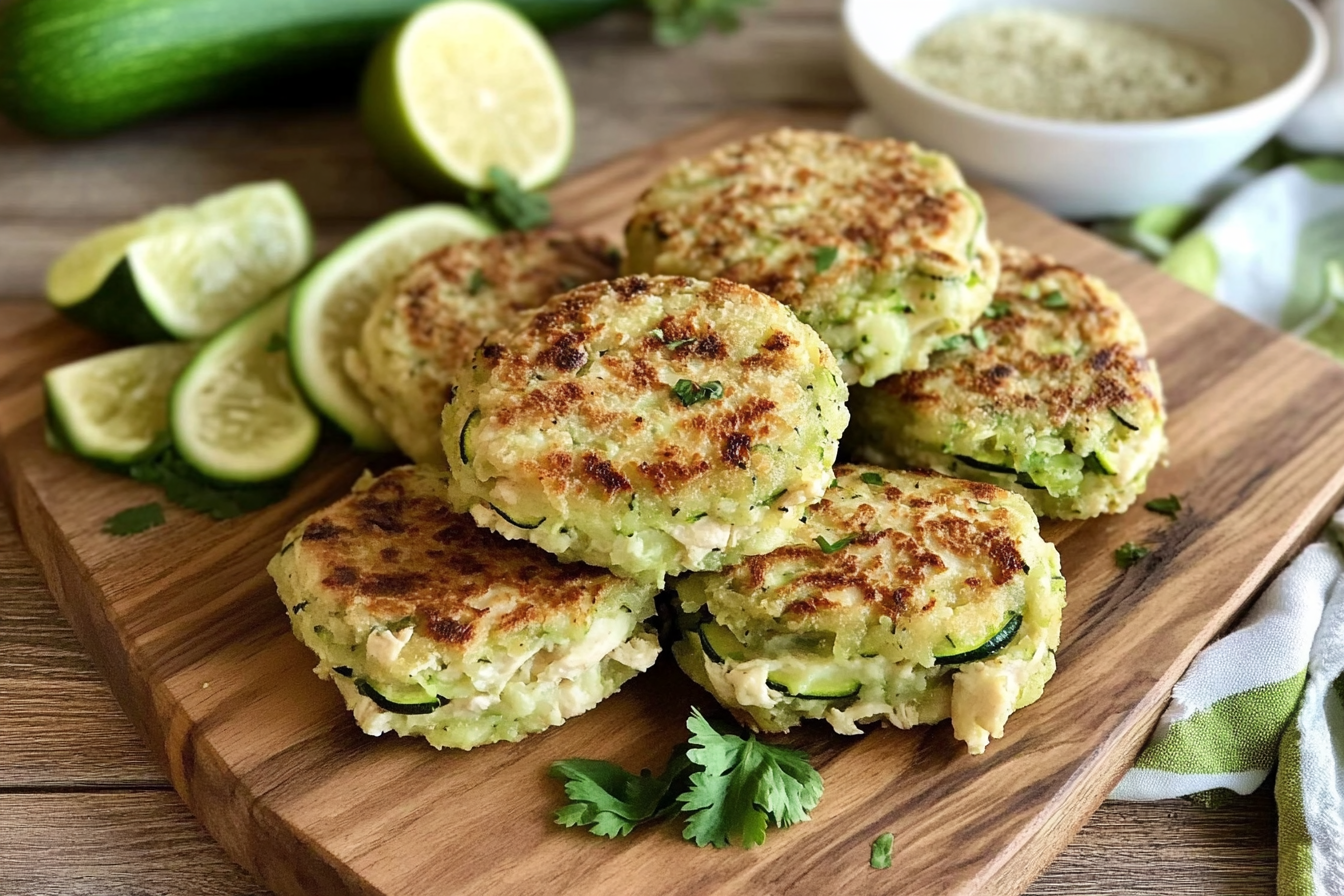 Arepas de abobrinha recheadas com frango