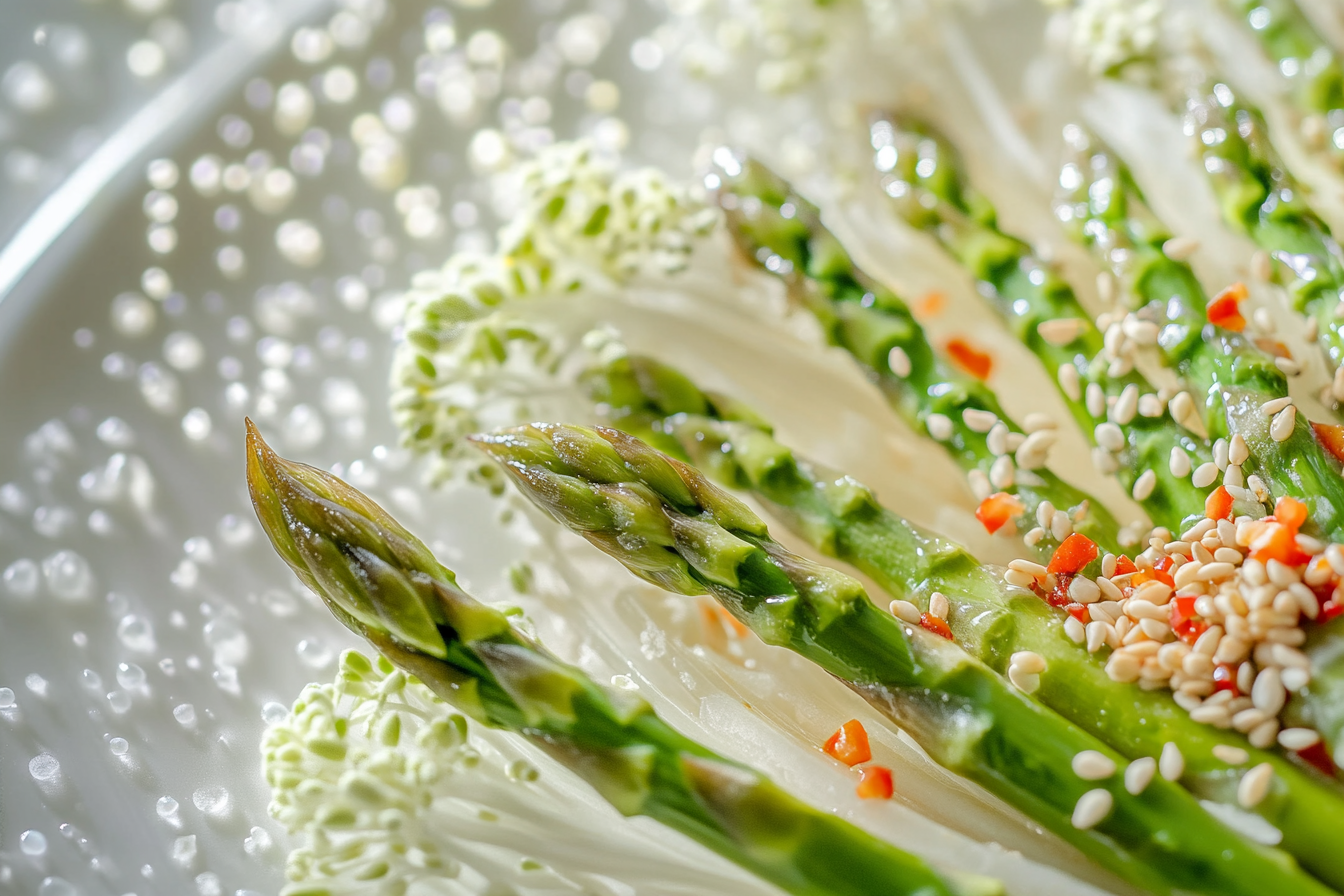 Aspargos com soja e gengibre