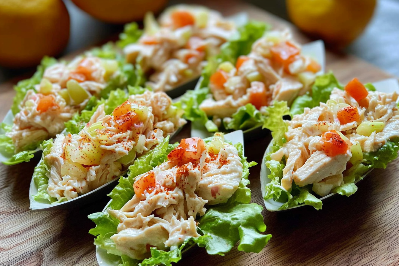 Barquitas de ensalada de pollo
