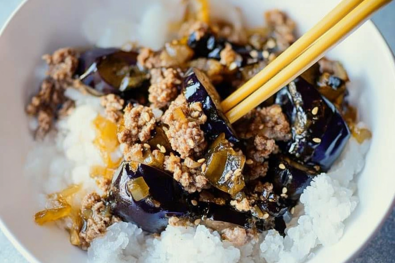 Berenjenas con Carne Asiáticas