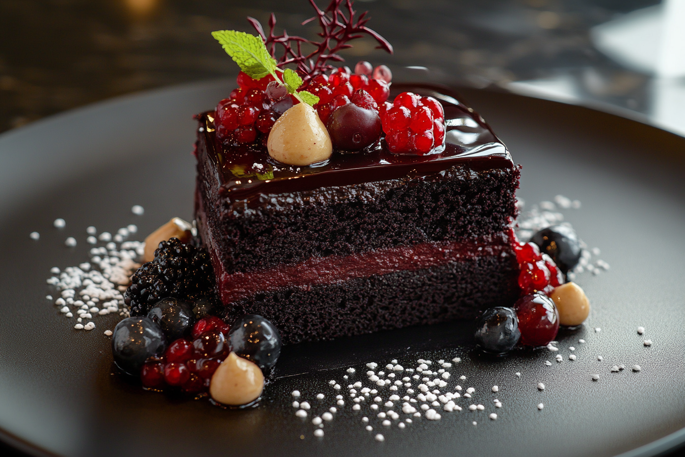 Bolo de Veludo Preto Luxuoso