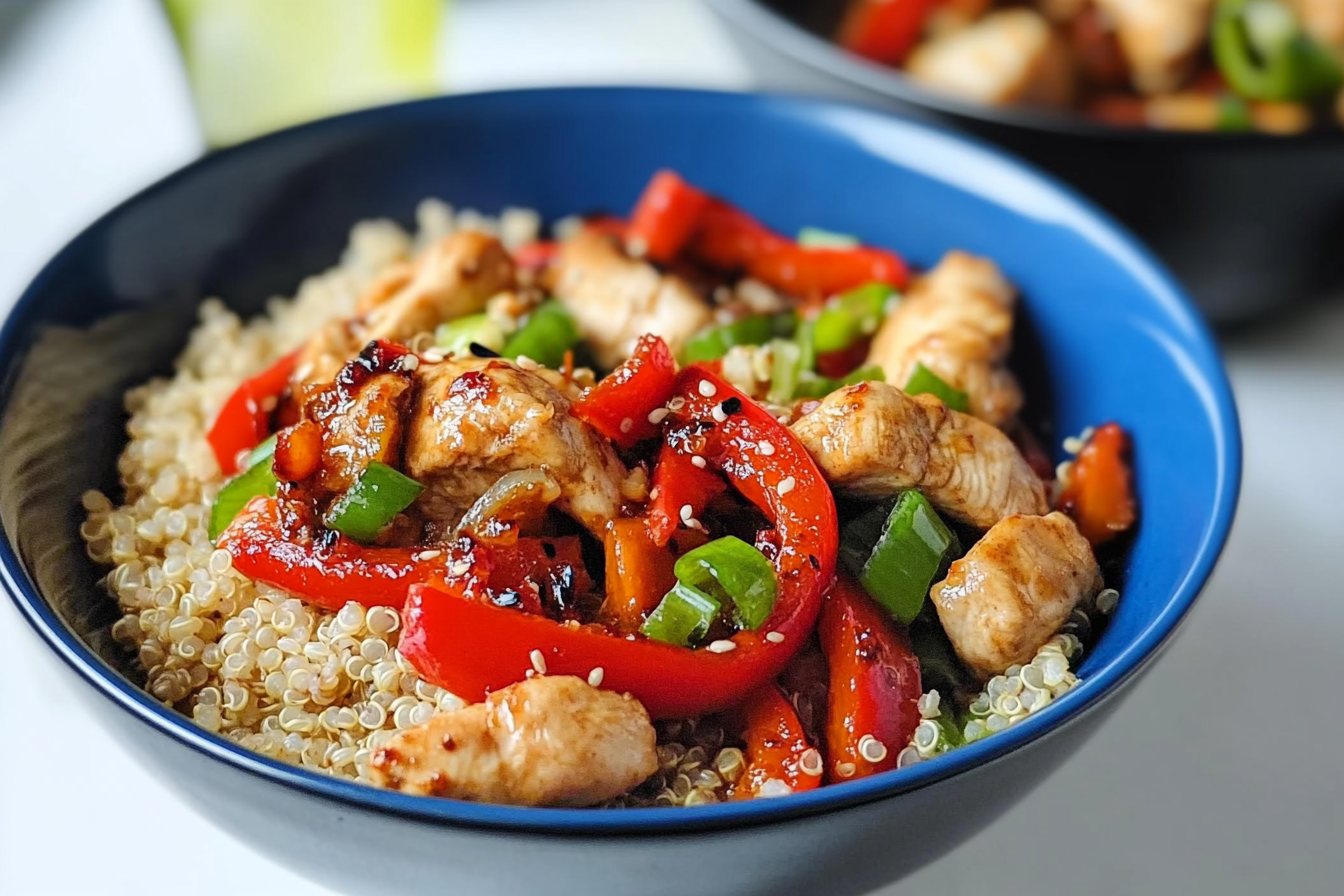 Bowl de quinoa com pollo