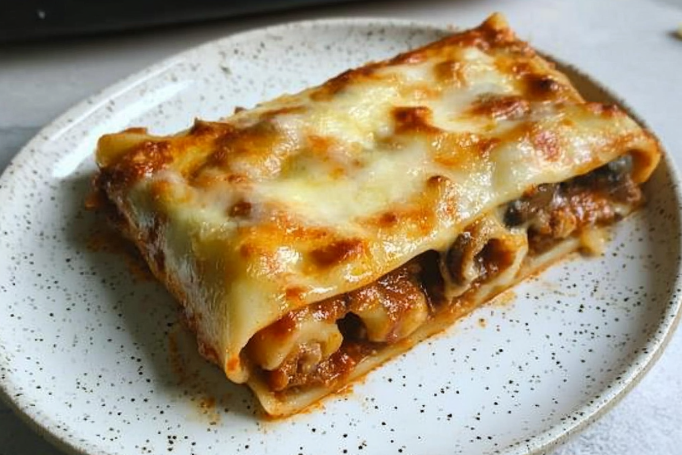 Canelones de Carne e Champignon