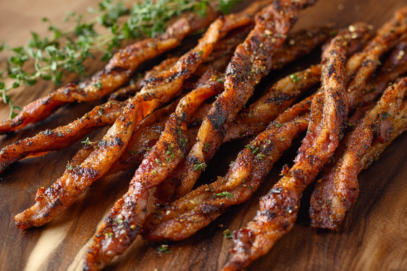 Carne com Bacon enrolada