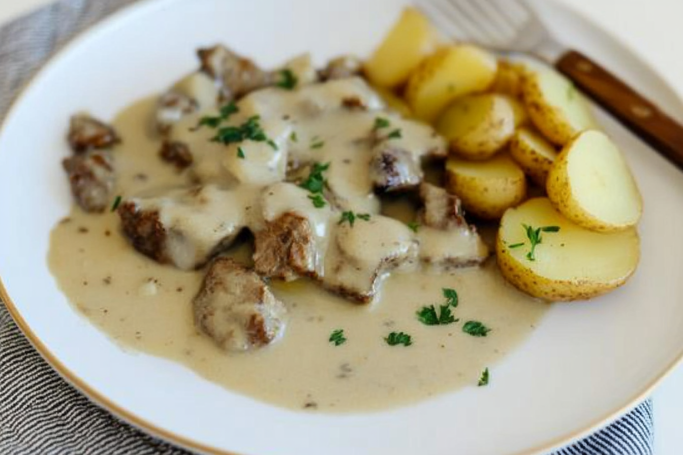 Carne de vaca com molho de amêndoas