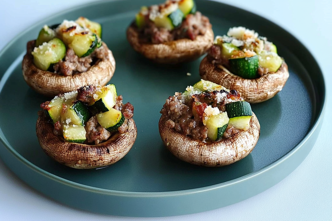 Champiñones rellenos de carne