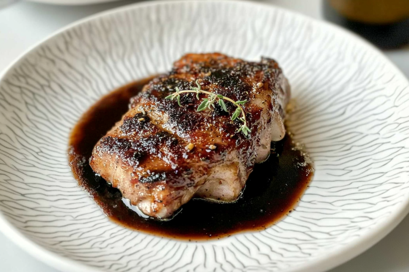 Costelas de porco com balsâmico