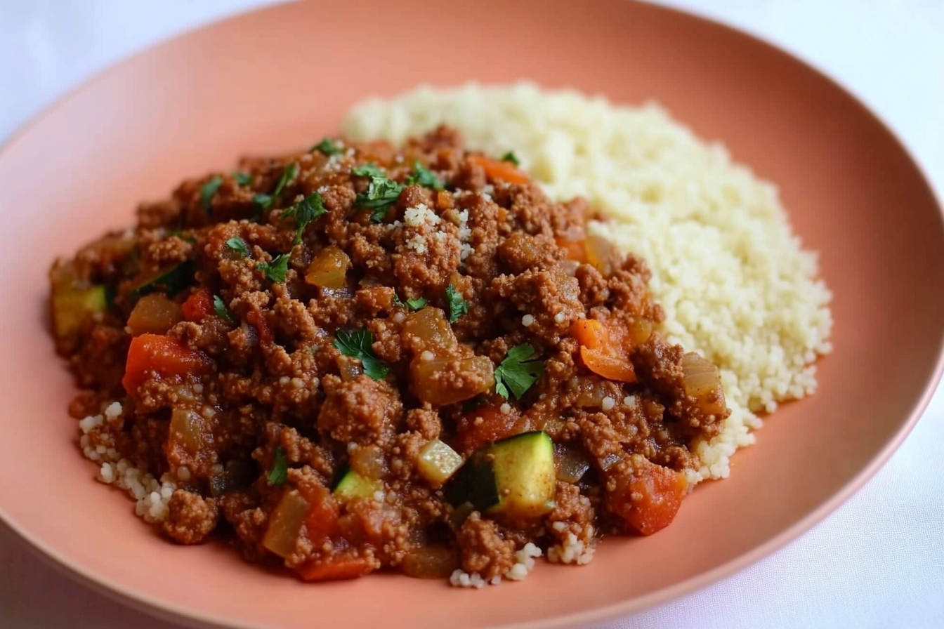 Cuscuz com Carne Moída