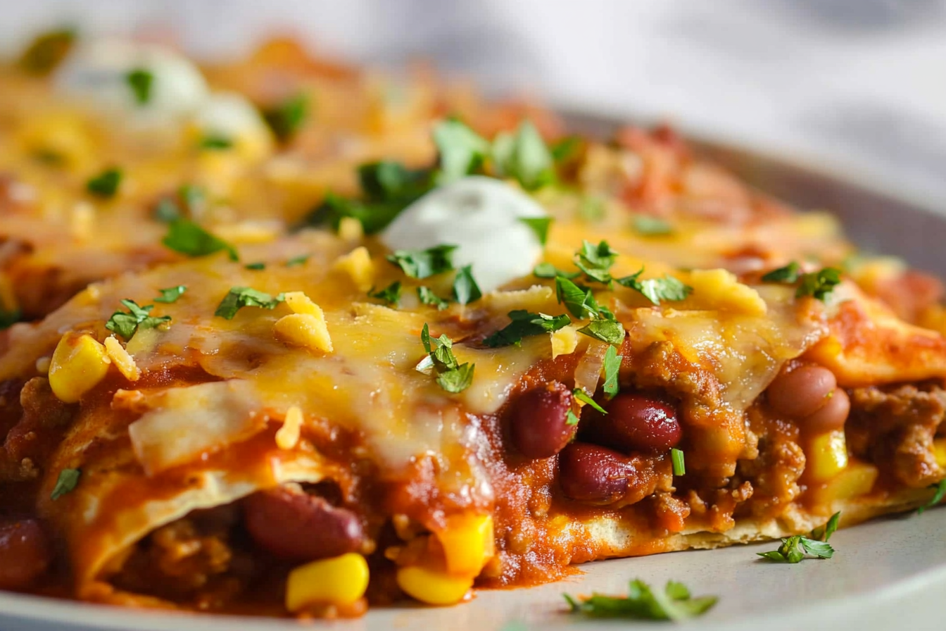Enchiladas de carne y frijoles