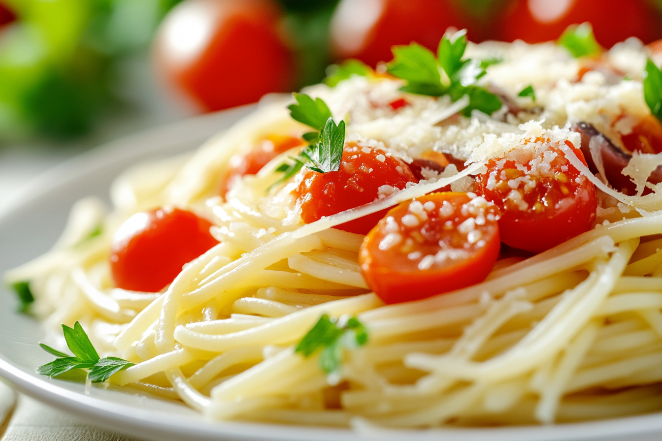 Espaguete com Tomates e Anchovas