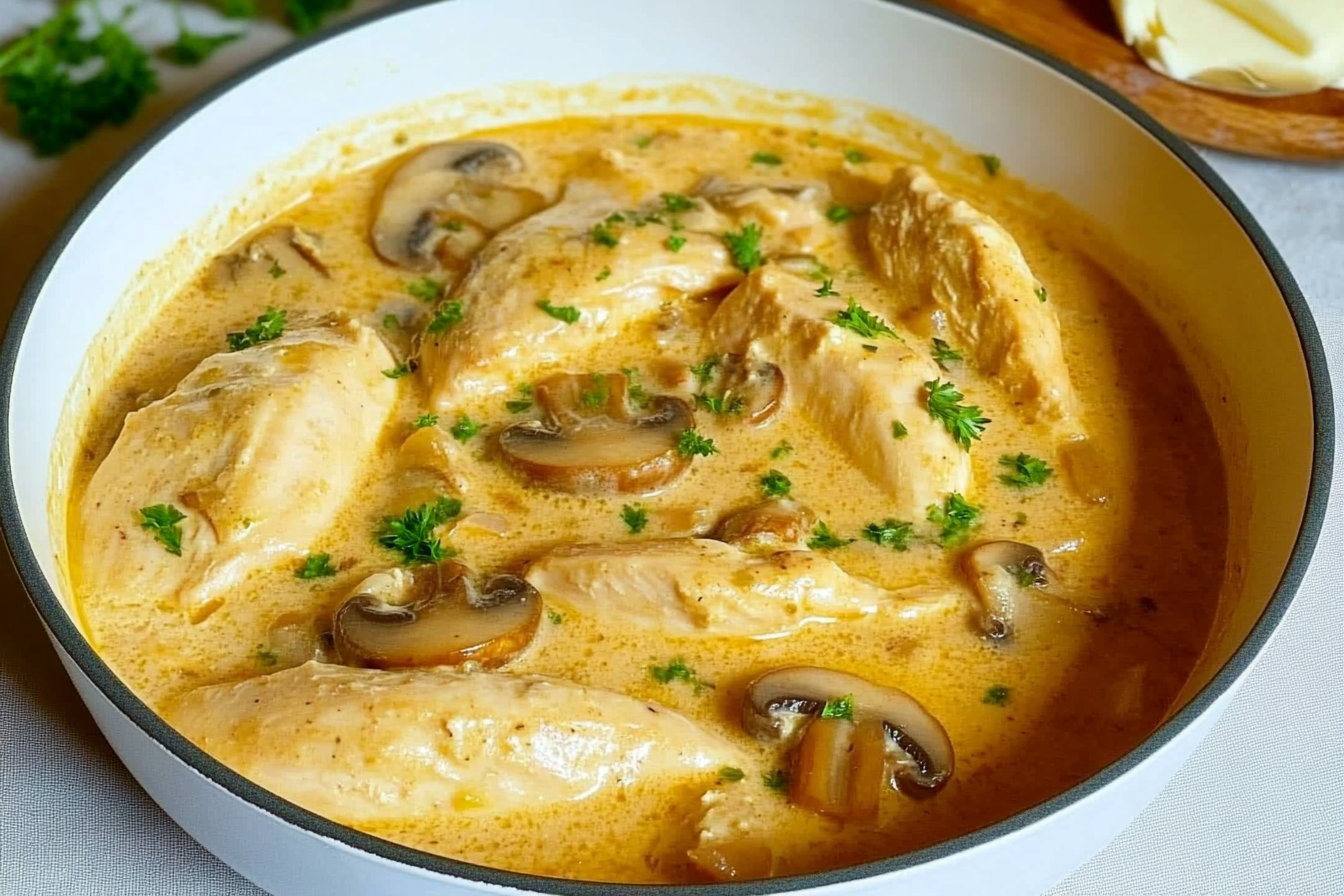 Frango ao creme com champignon