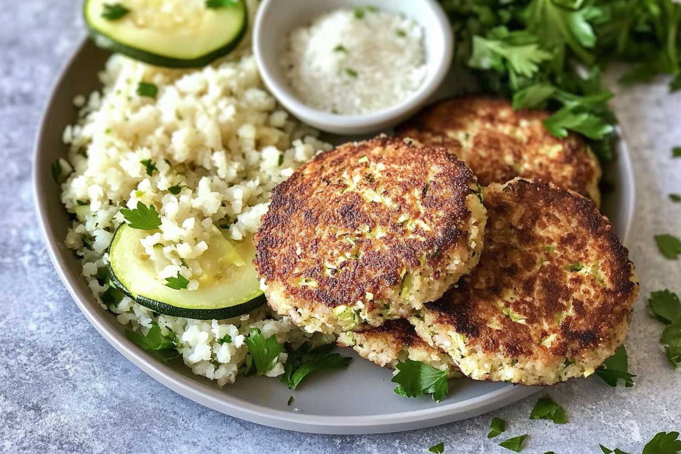 Hamburguesas de Atum e Abobrinha