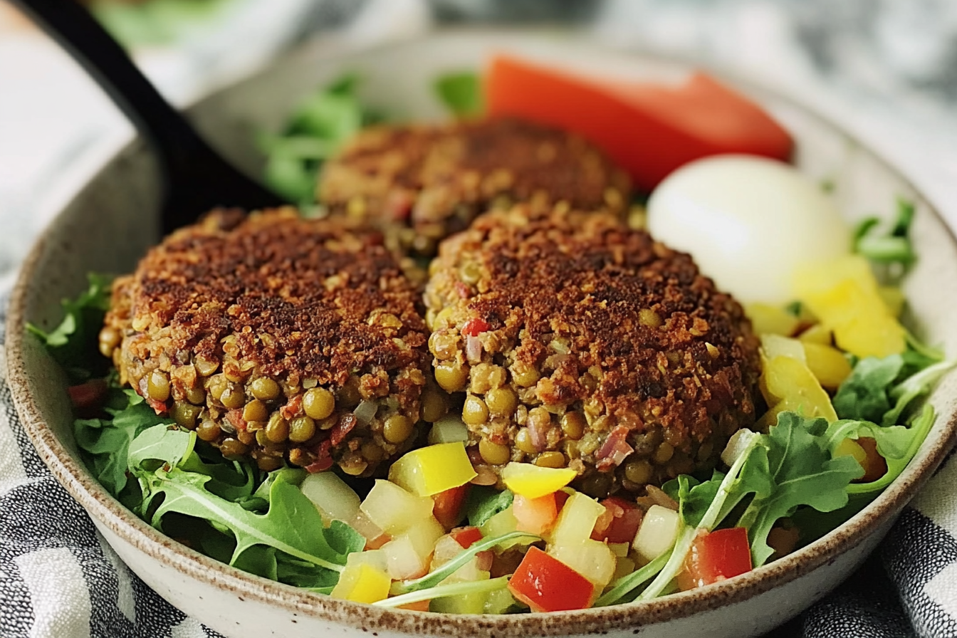 Hamburguesas de Lentejas e Pimentão