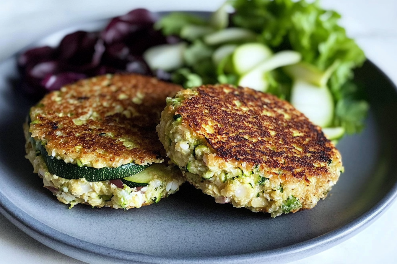 Hamburguesas de avena y calabacín