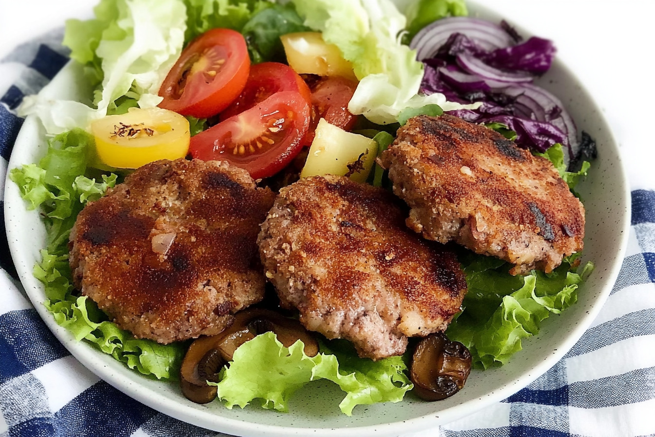 Hamburguesas de setas e cebola