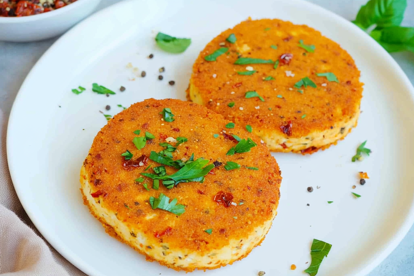 Hamburguesas de tofu y tomate seco
