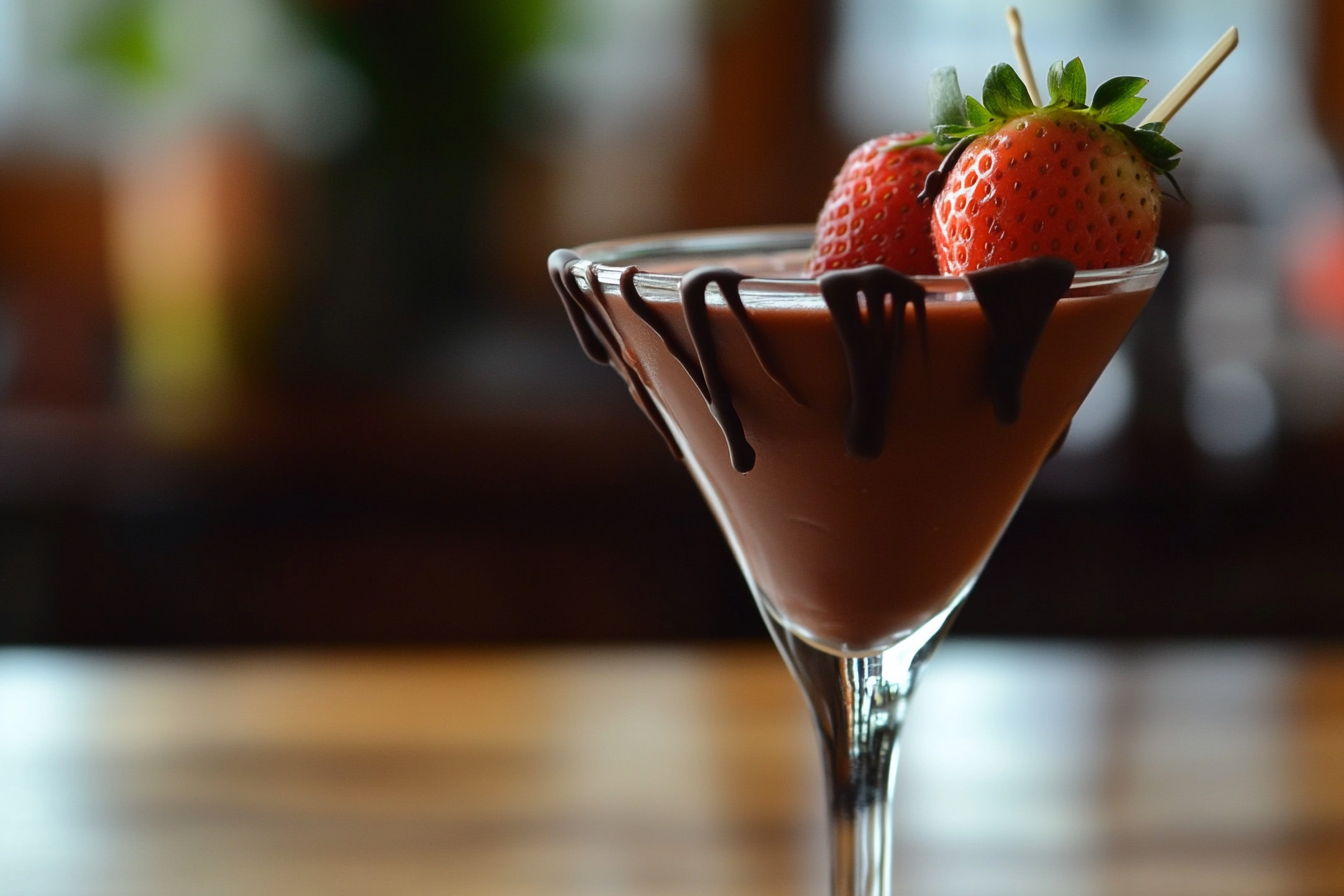 Martini de morango com chocolate