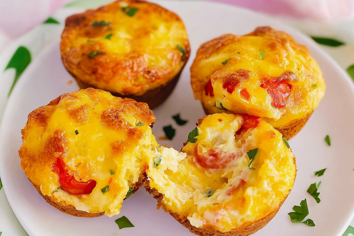 Muffins salgados de tomate e queijo