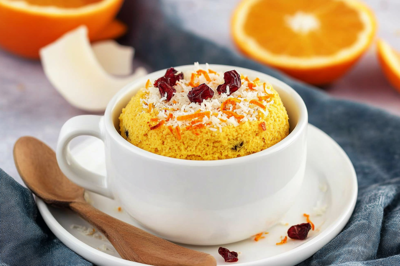 Mugcake de Laranja e Coco