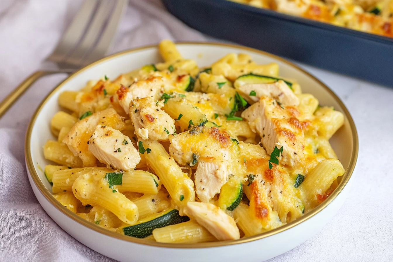 Pasta com Frango e Abobrinha