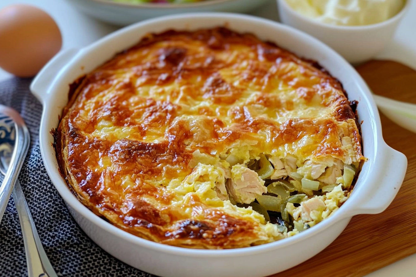 Pastel de Frango com Cebola