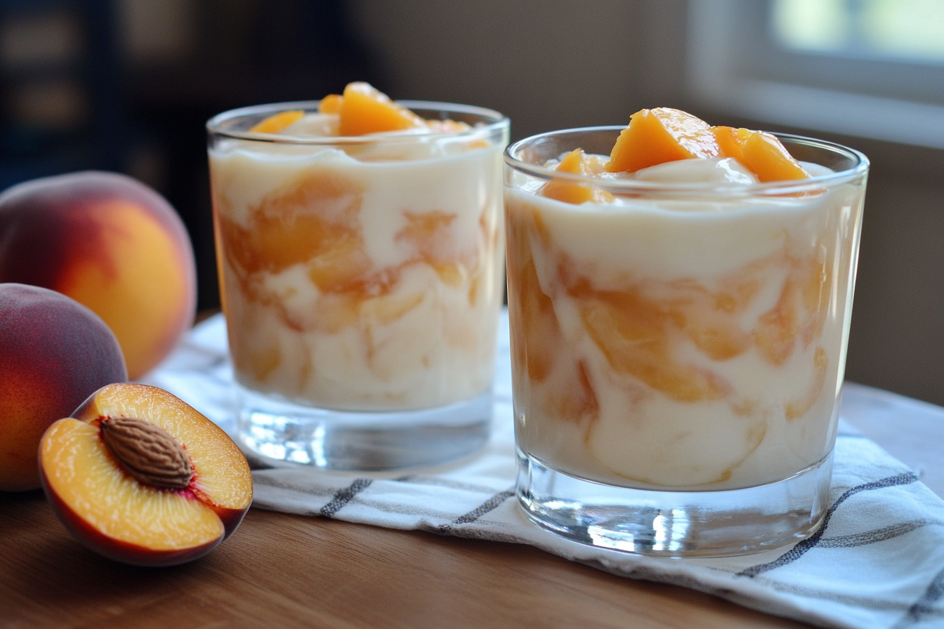 Pêssegos com Creme e Vodka