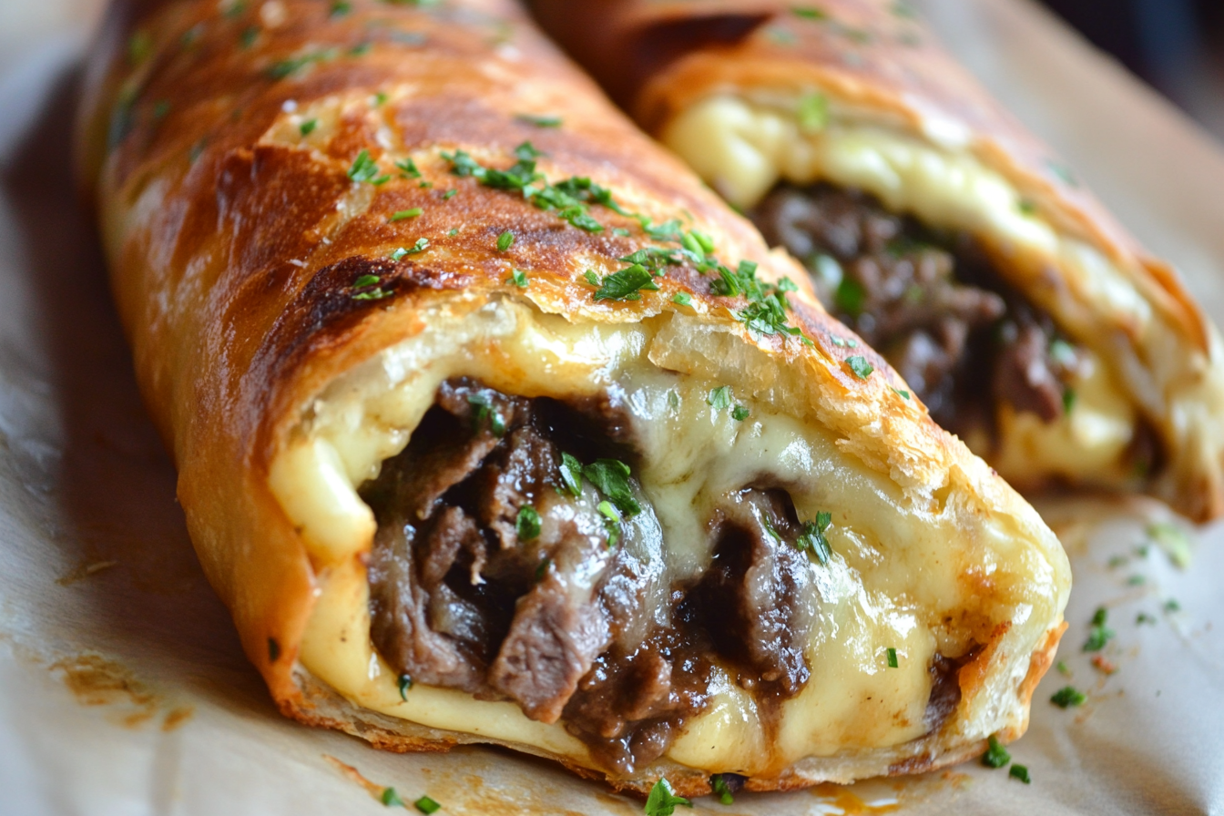 Rolinho de Egg Cheesesteak