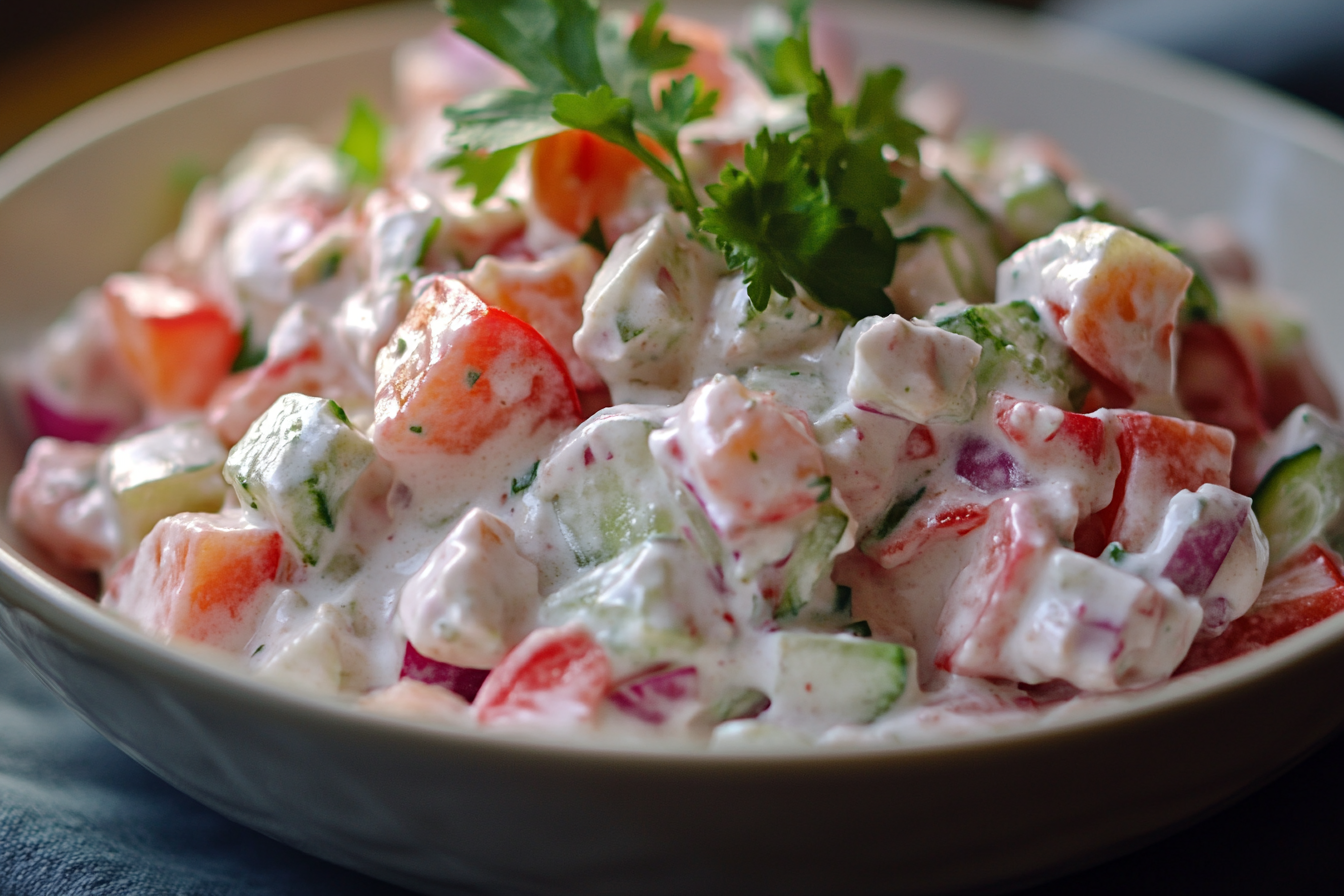 Salada Ambrosia com Molho Cremoso