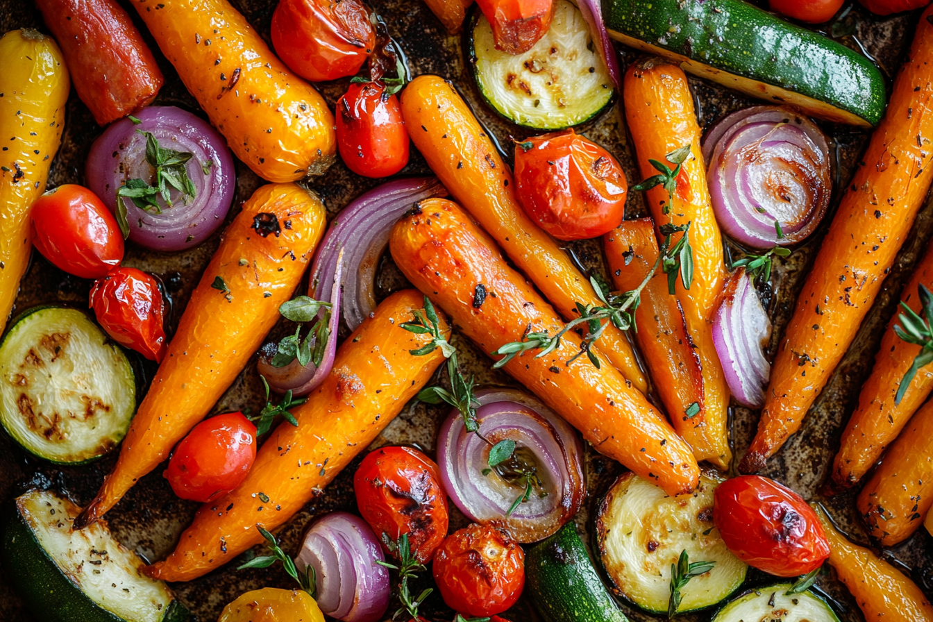 Salchichas y verduras al horno