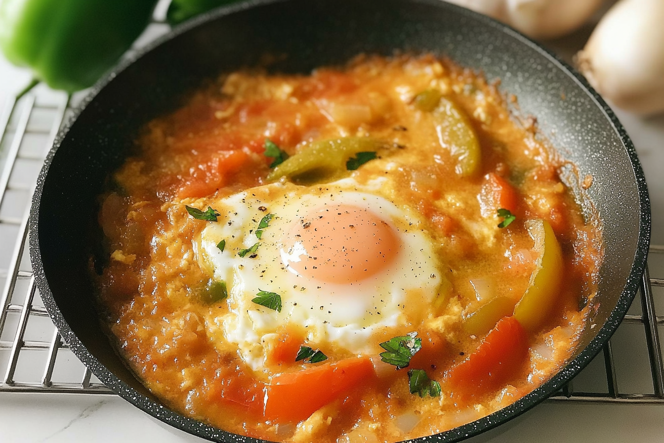 Sartén de tomate y pimientos