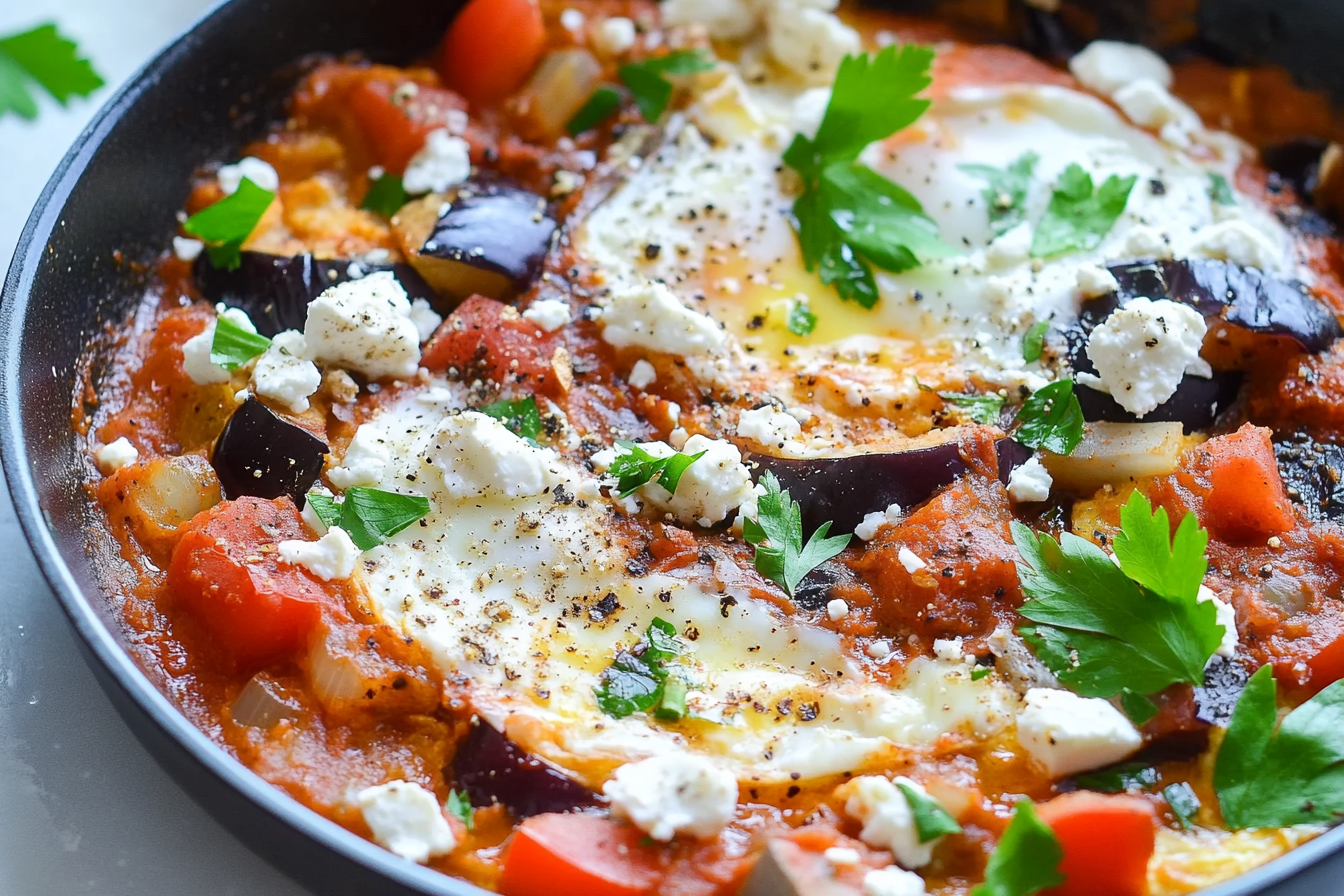 Shakshuka de Berinjela e Queijo