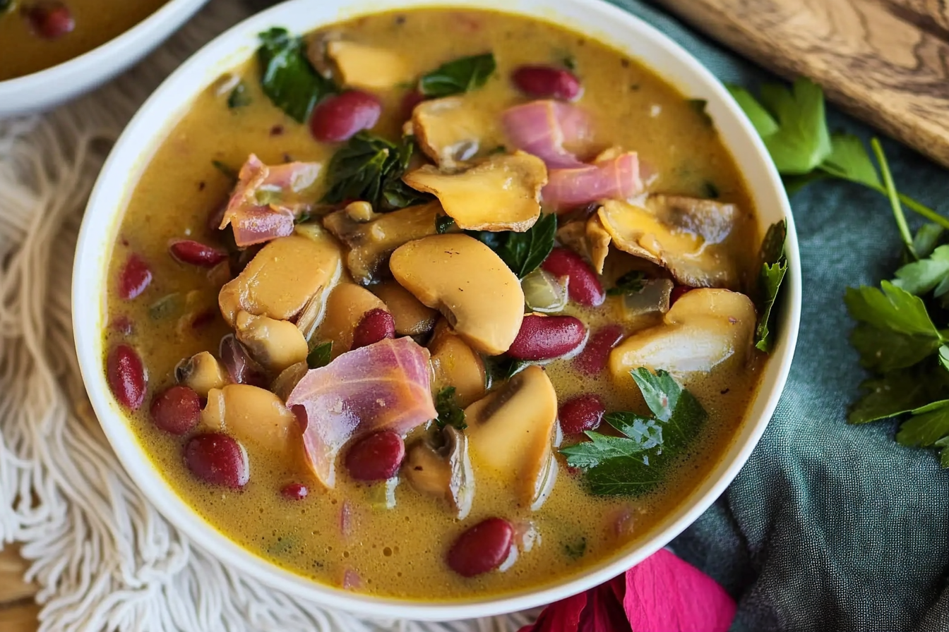Sopa cremosa de champiñones