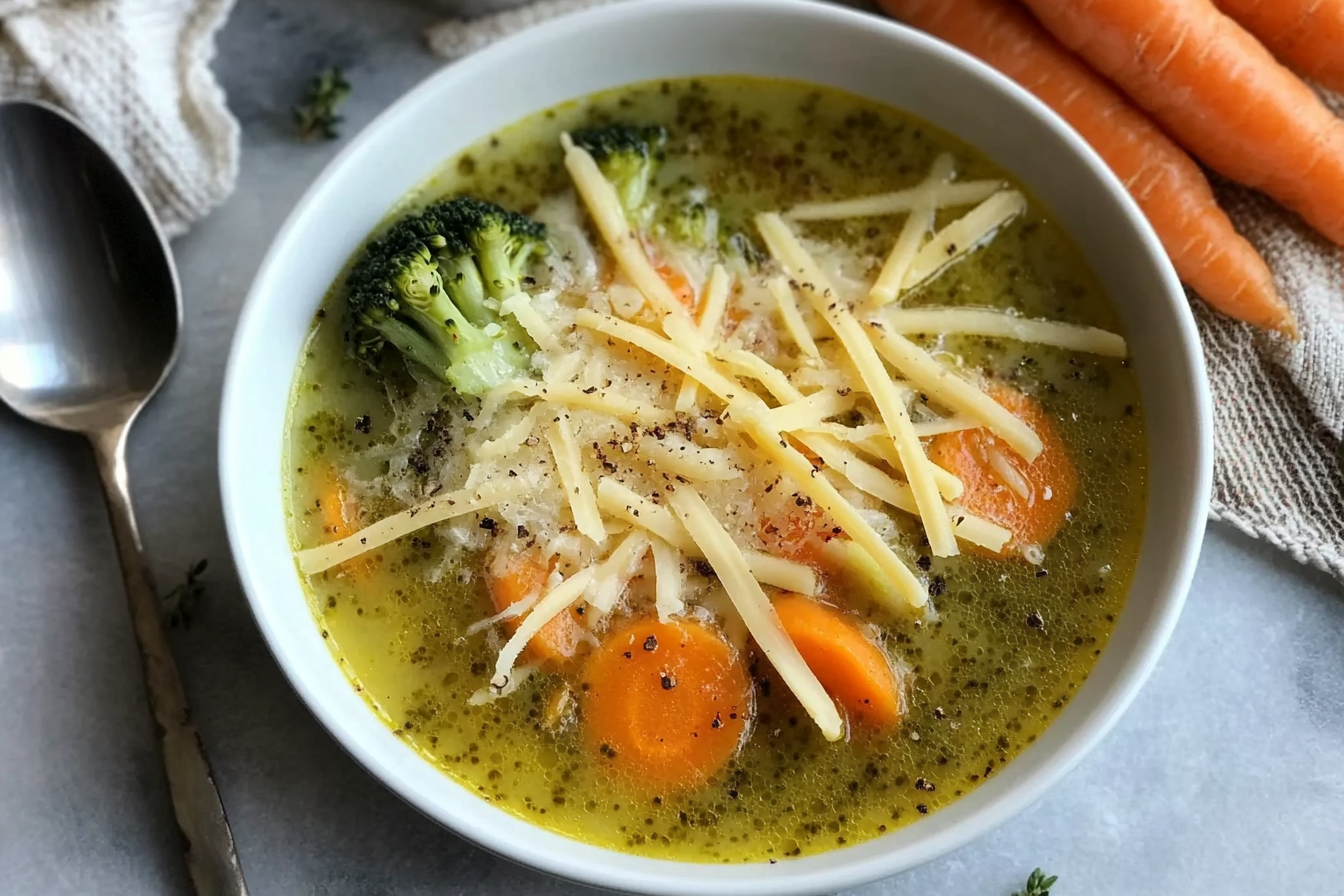 Sopa de cenoura e brócolis