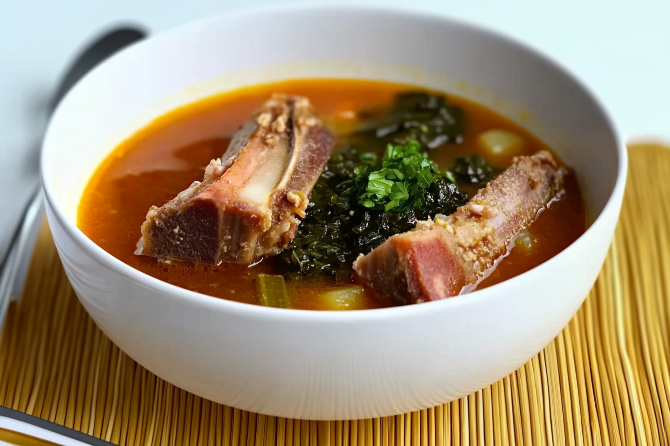 Sopa de verduras com costela