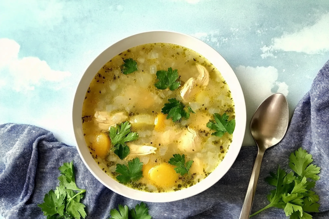 Sopa reconfortante de pollo
