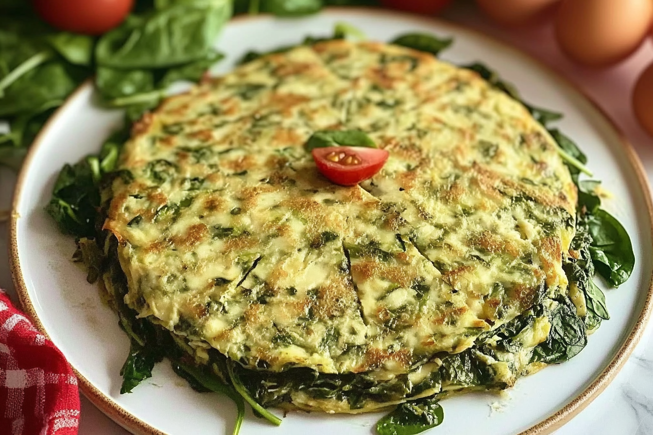 Tortilha de espinafre com queijo