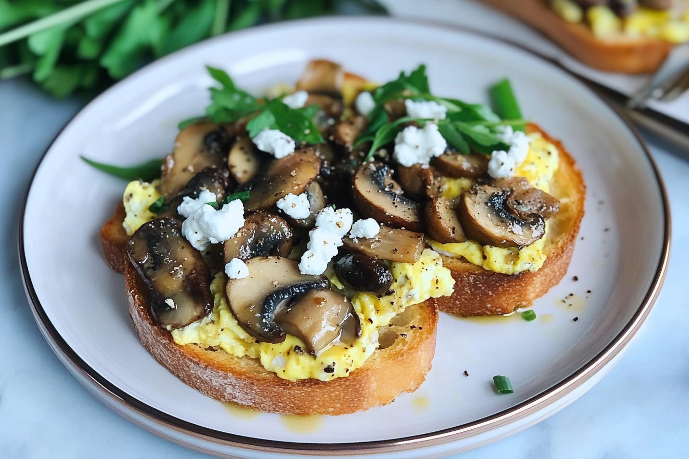 Tostada de huevos revueltos