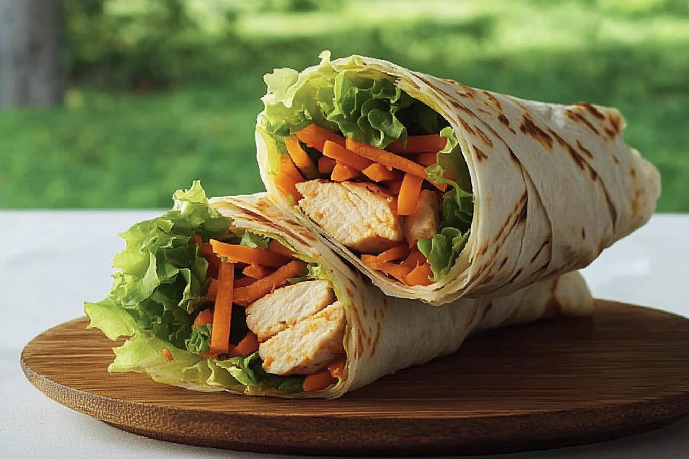 Wraps de frango com alface