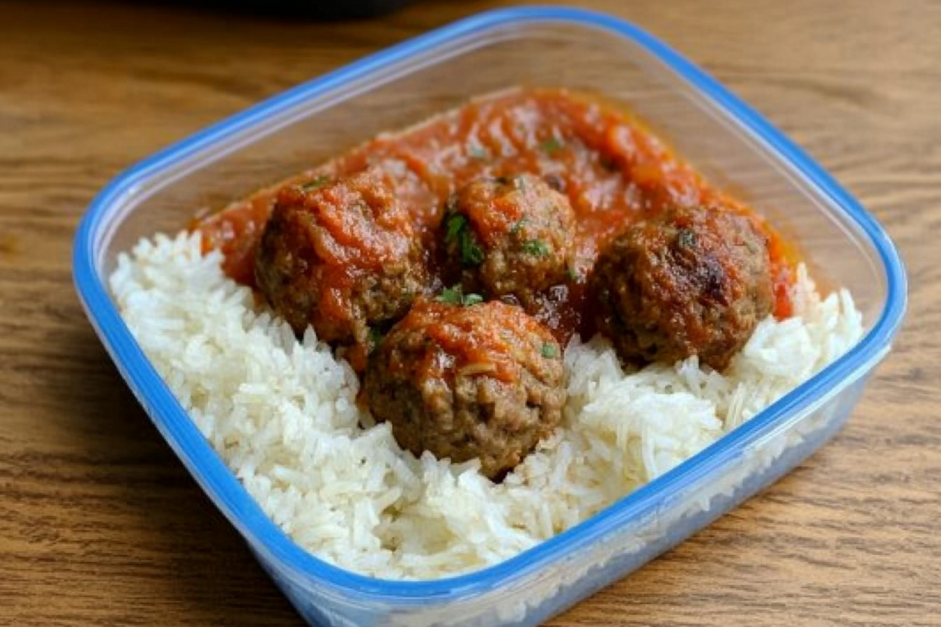 Almôndegas com arroz