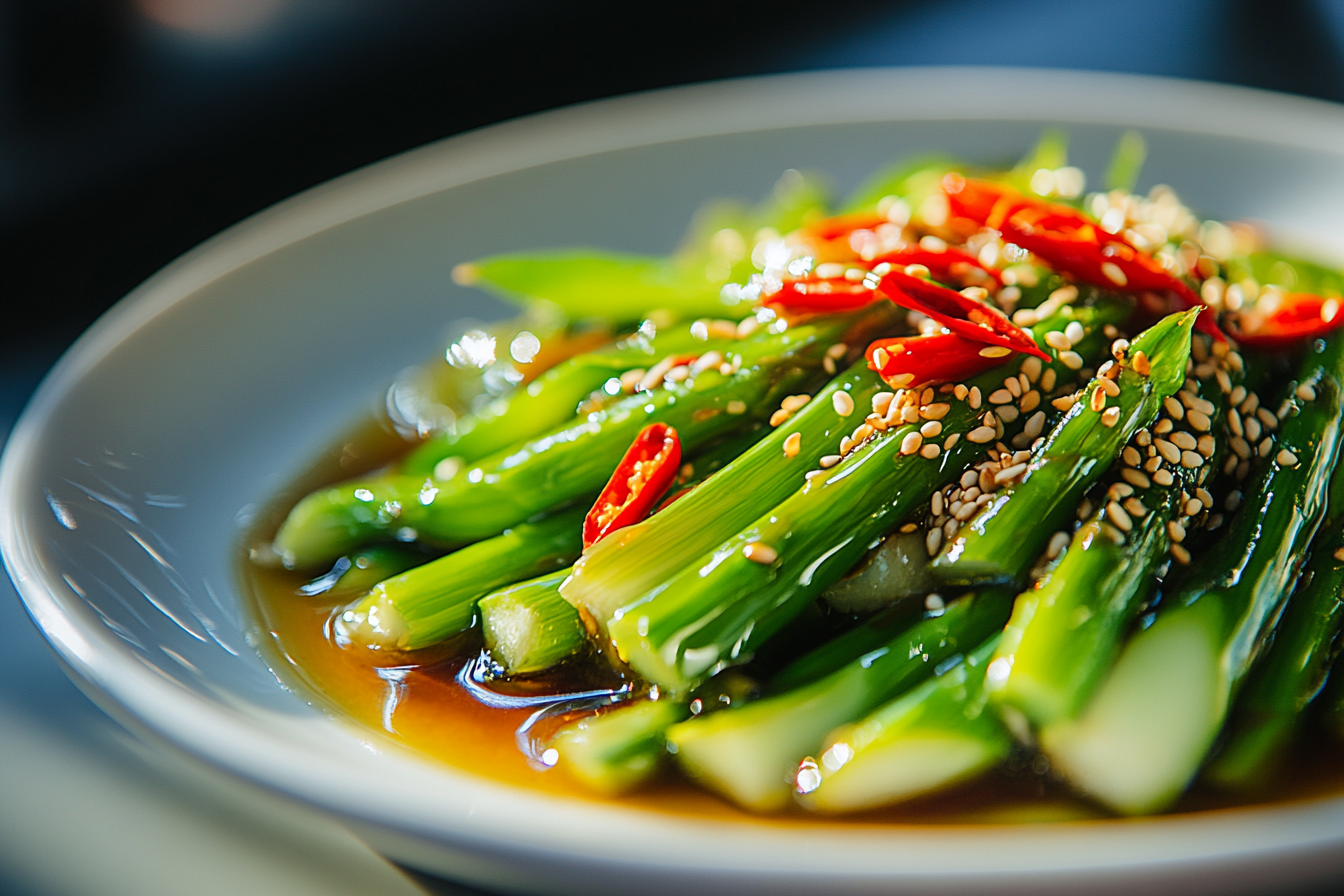 Aspargos com soja e gengibre