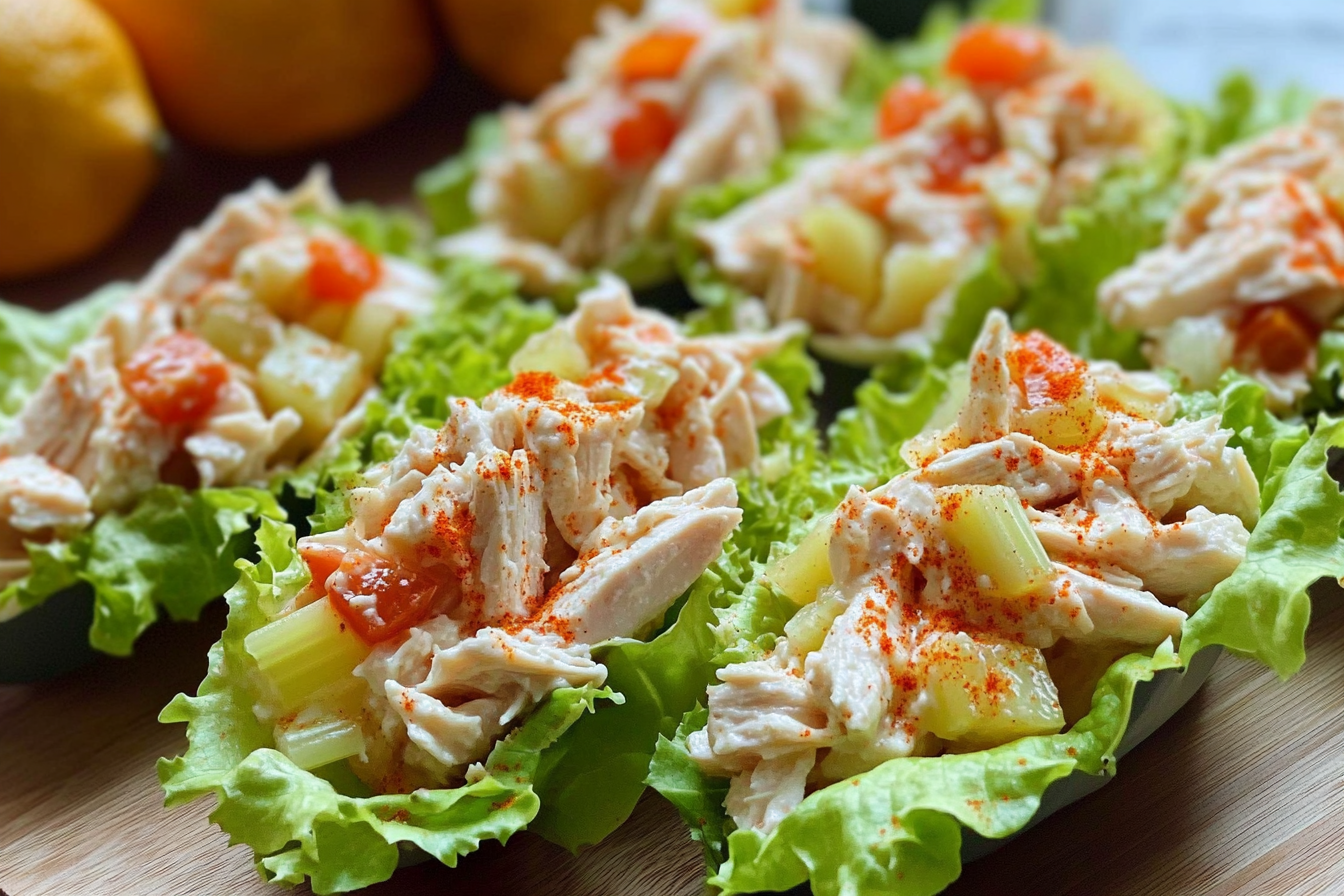 Barquitas de ensalada de pollo