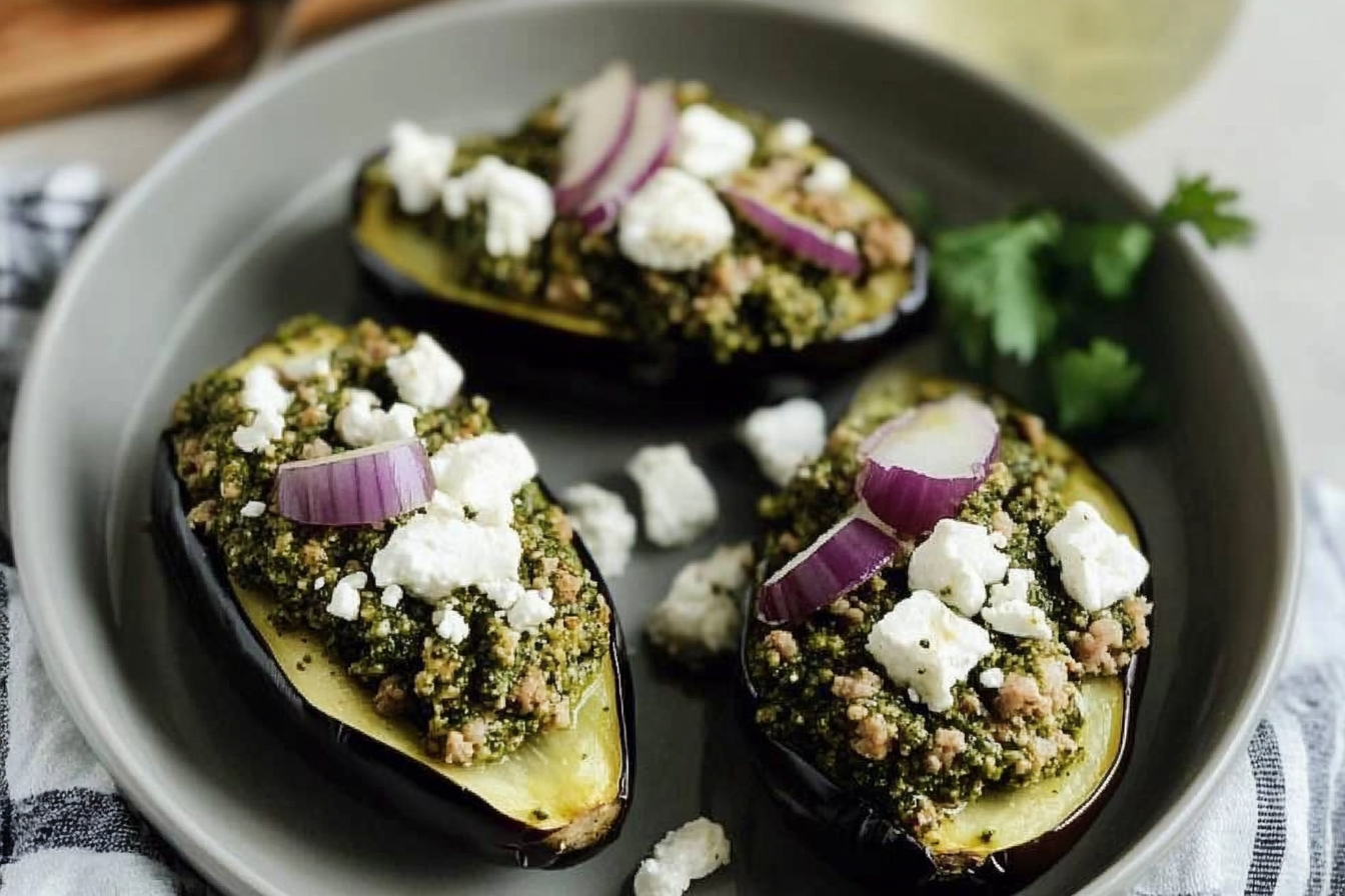 Berinjelas recheadas ao forno