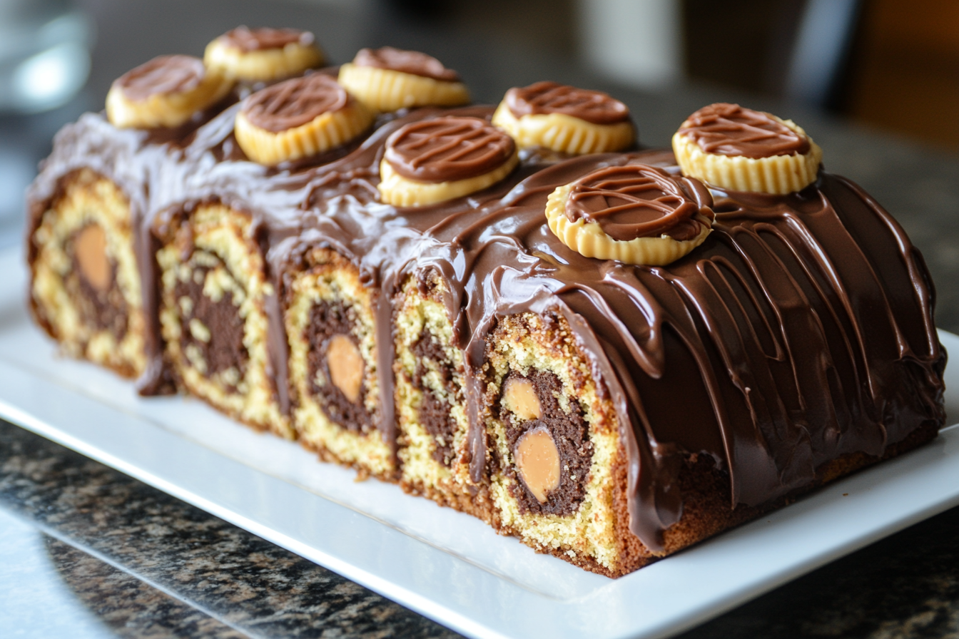 Bolo Roll de Manteiga de Amendoim