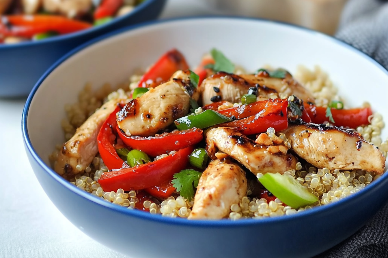 Bowl de quinoa com pollo