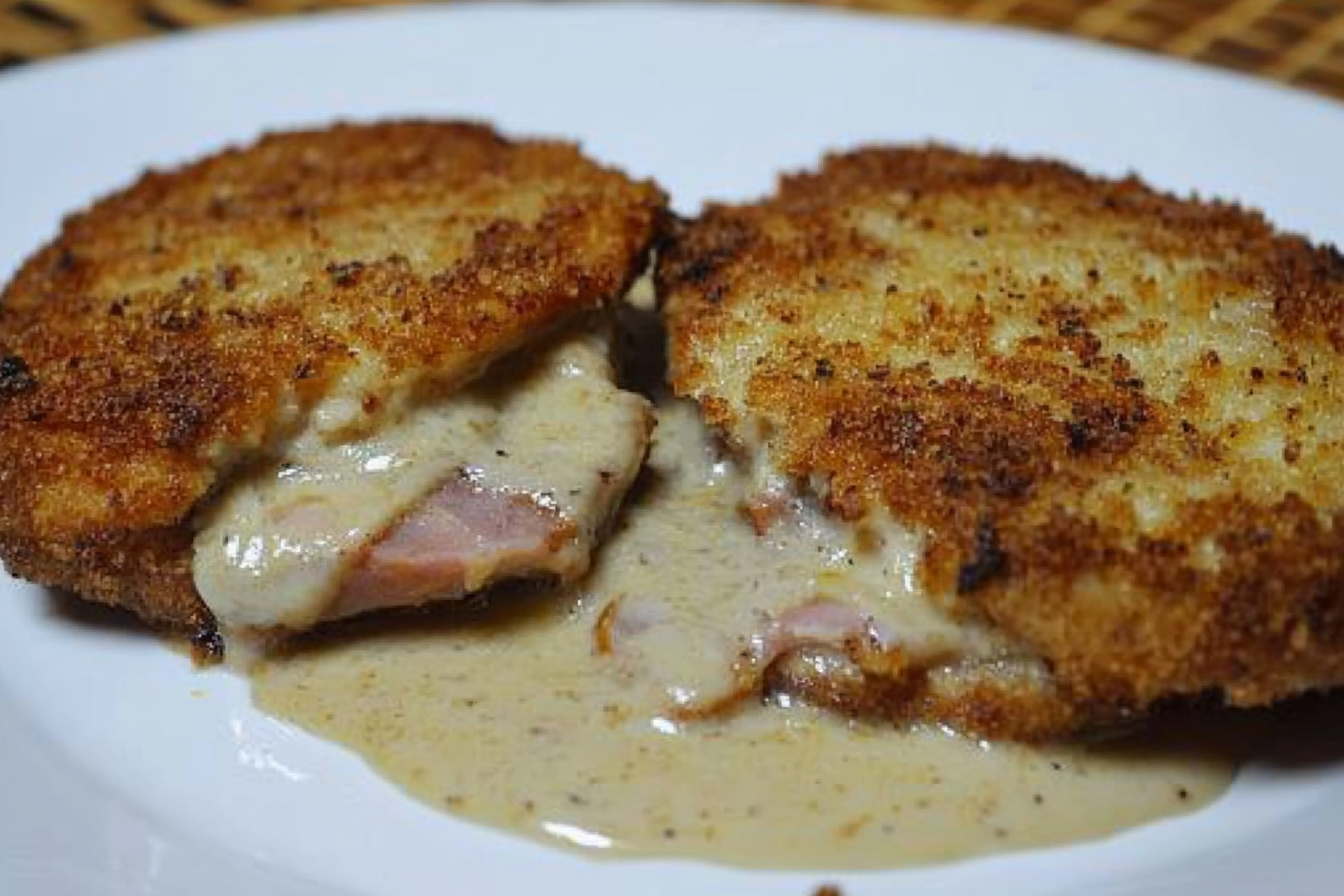 Cachopo de lomo com cogumelos