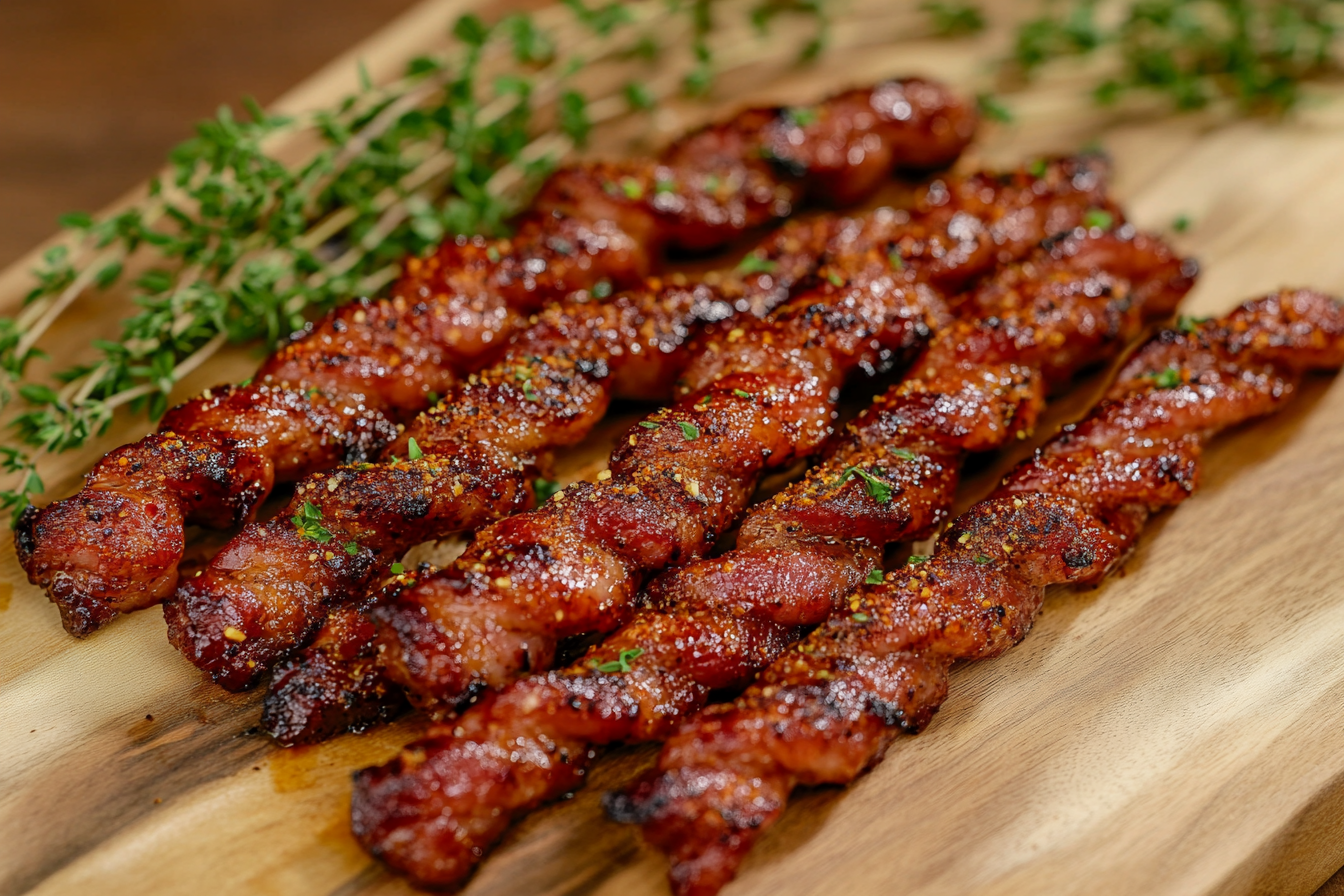 Carne com Bacon enrolada