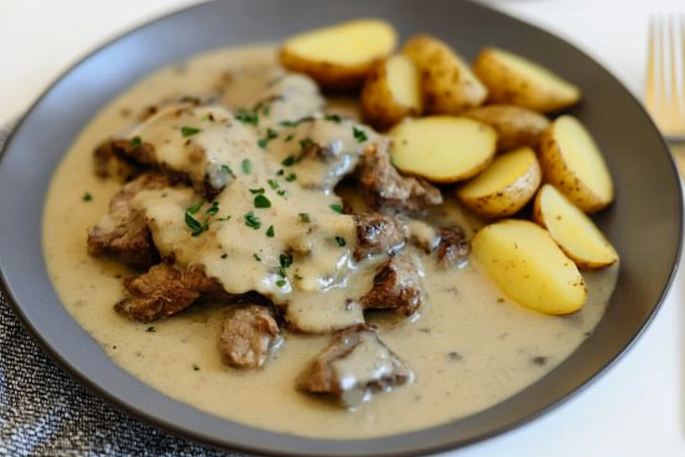 Carne de vaca com molho de amêndoas