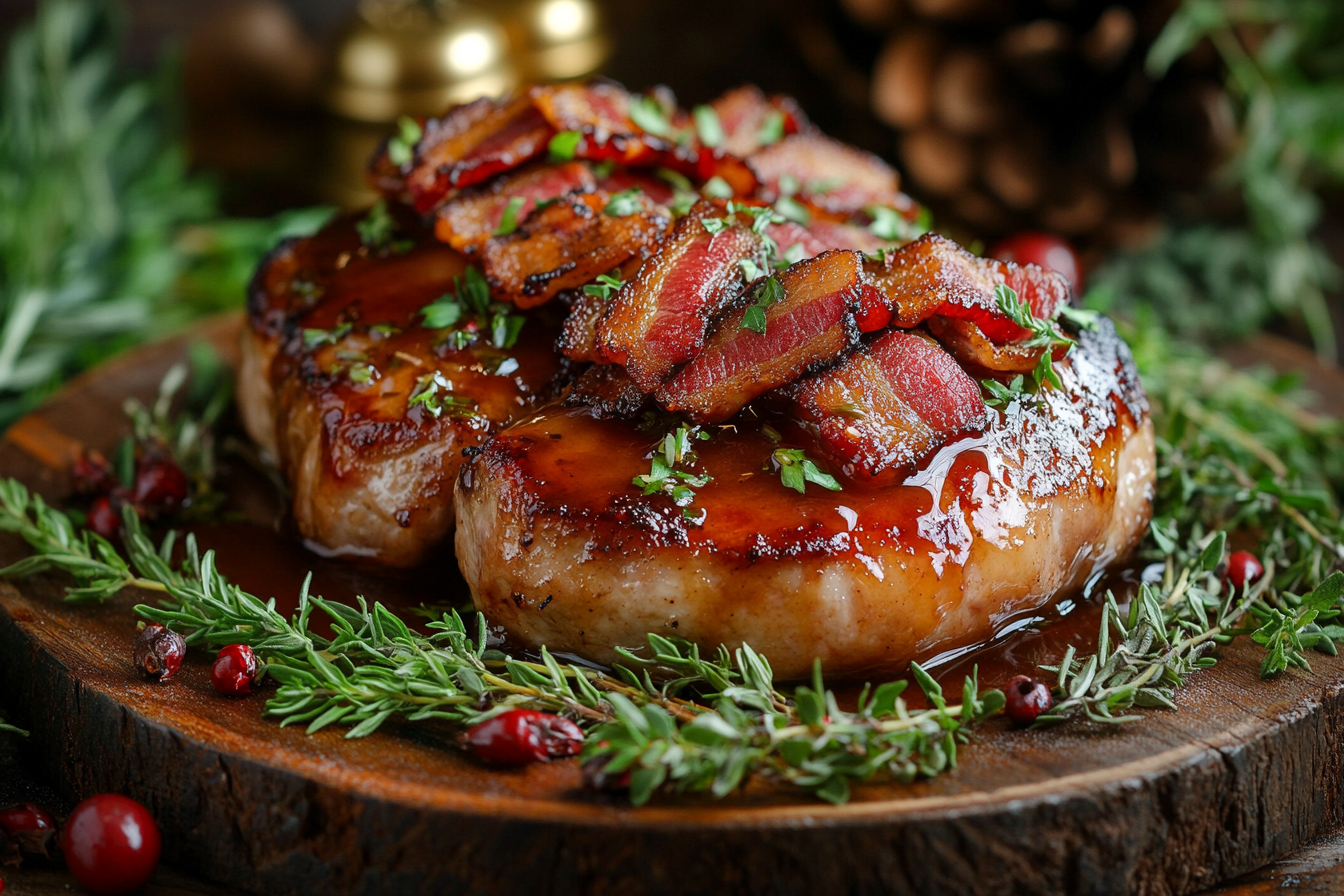 Costeletas de Porco com Bacon