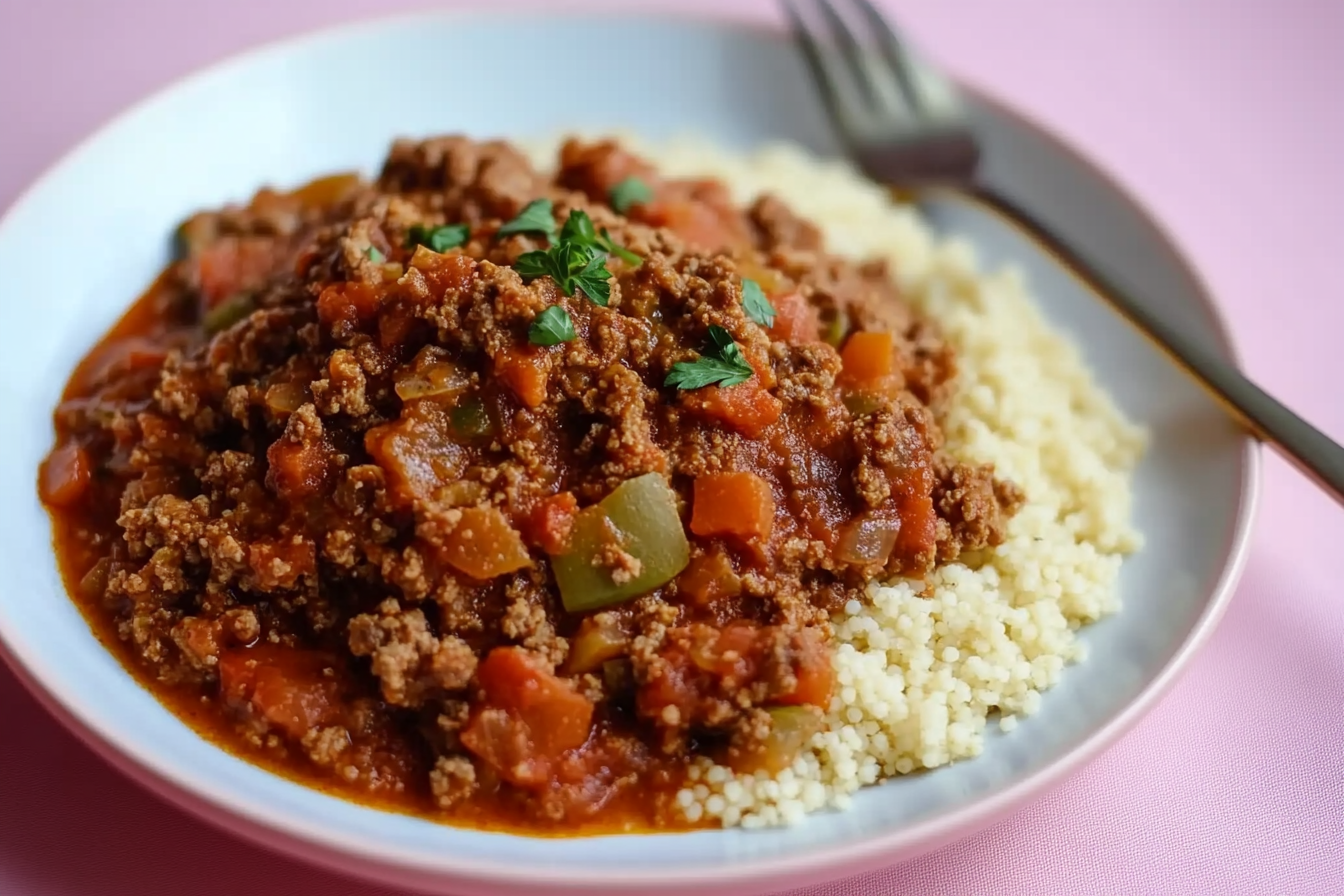 Cuscuz com Carne Moída