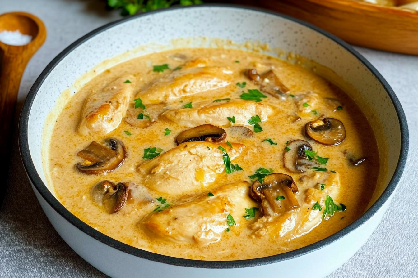 Frango ao creme com champignon